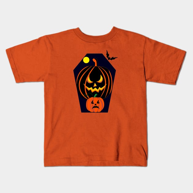 Scared – Pumpkin Kids T-Shirt by Glenn Landas Digital Art